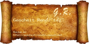 Gescheit Renátó névjegykártya